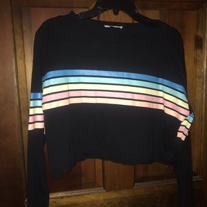 Neon Rainbow- Black Longsleeve